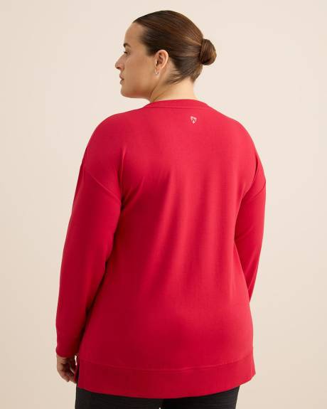 Haut tunique en tricot français avec détails côtelés - Active Zone