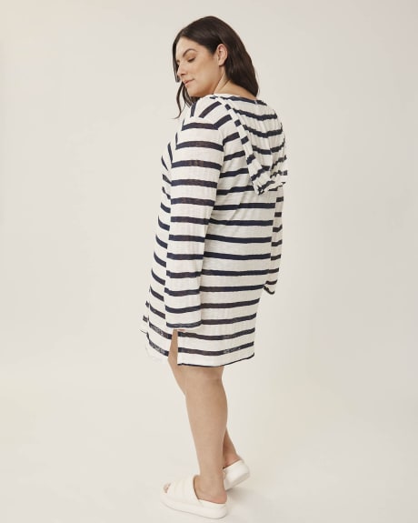 Hooded Long-Sleeve Cover-Up Dress - Cover Me