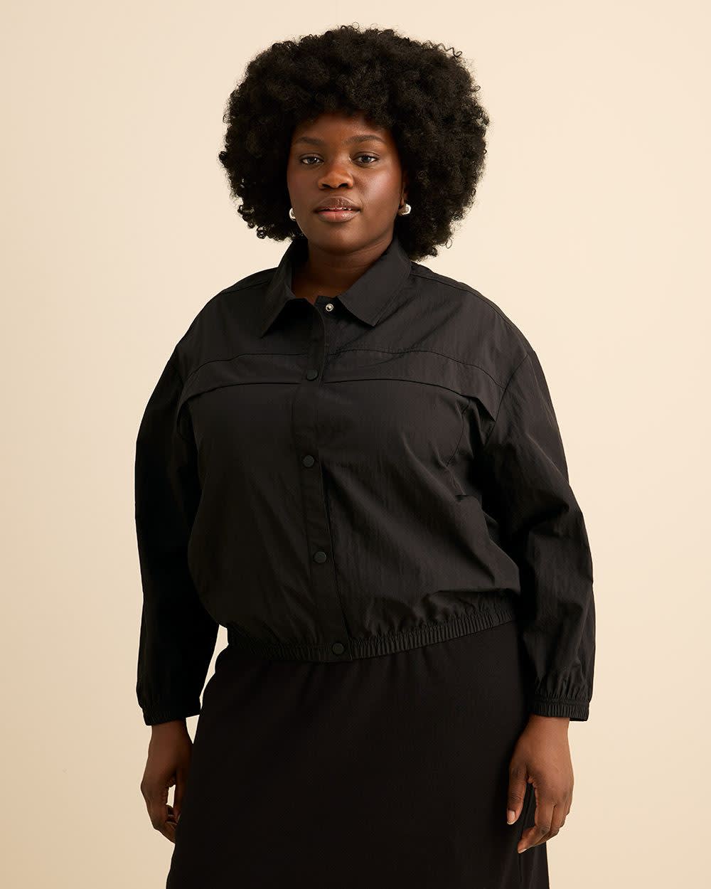 Black Water-Repellent Collared Jacket - Active Zone