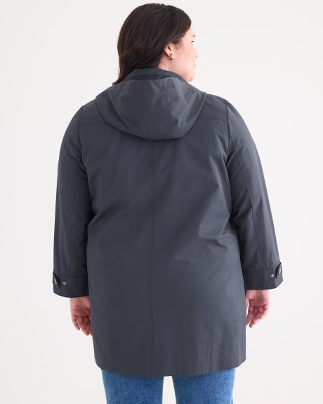 Knee-Length Hooded Rain Jacket