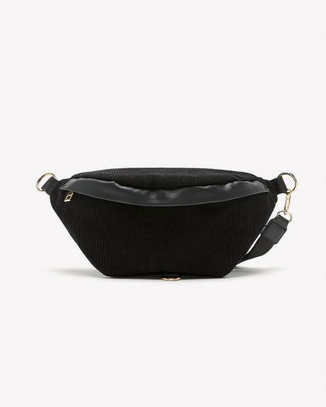 Sac de taille en velours côtelé noir