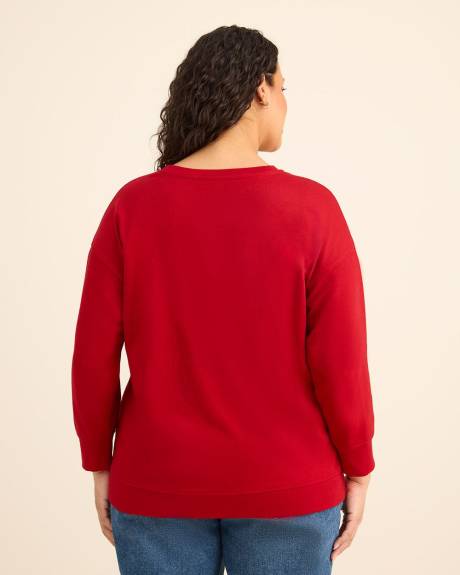 Pull rouge à col rond avec imprimé Coca-Cola des Fêtes