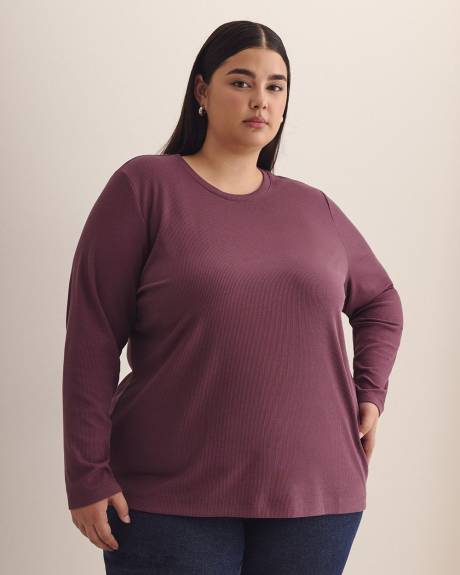 Boyfriend-Fit Ribbed Knit Tee - PENN. Essentials