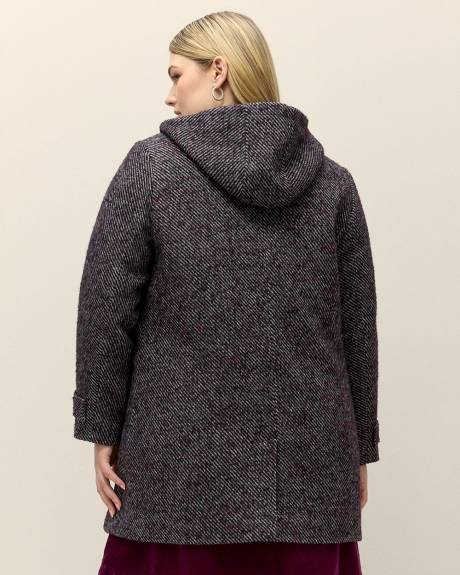 Three-Tone Wool Blend Coat