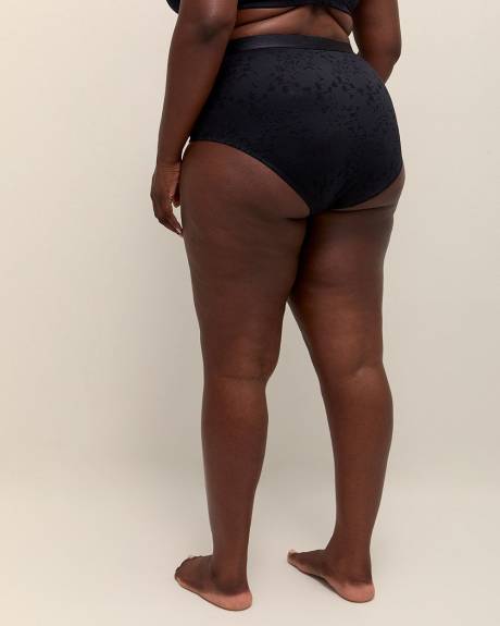 Black Burnout Jacquard Full Brief - ti Voglio
