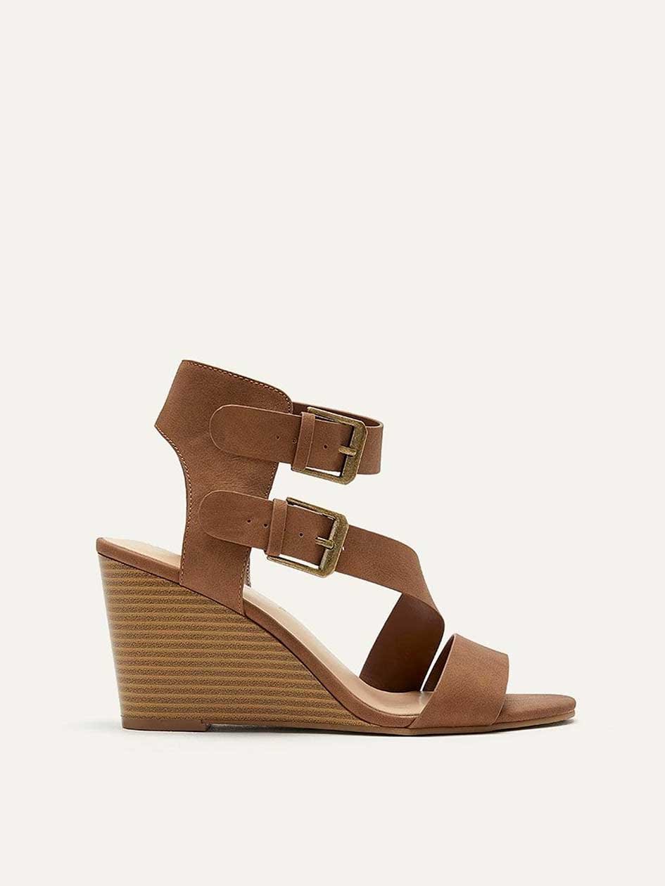 Wide Wedge Sandals with 2 Buckles Penningtons