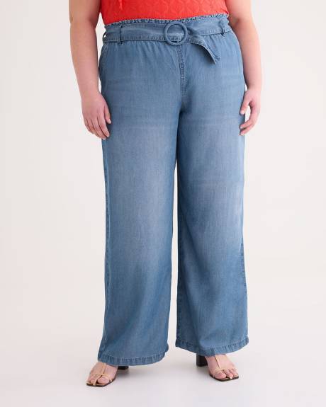 Pantalon à jambe évasée en Tencel avec ceinture, tissu responsable - d/C JEANS