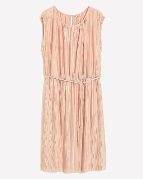 Pleated Sleeveless Dress
