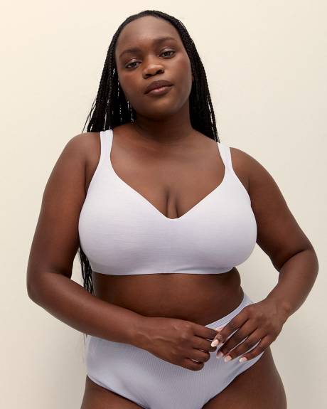 Heather Blue Wireless T-Shirt Bra with Lace Back - ti Voglio