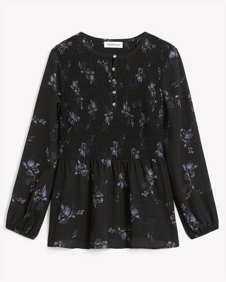 Responsible, Long-Sleeve Blouse with Smocking - Addition Elle