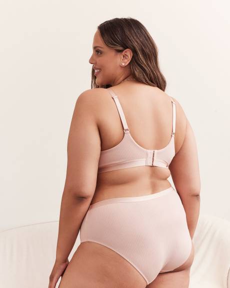 Underwire Cotton Rib Contour T-Shirt Bra with Lace - Déesse Collection