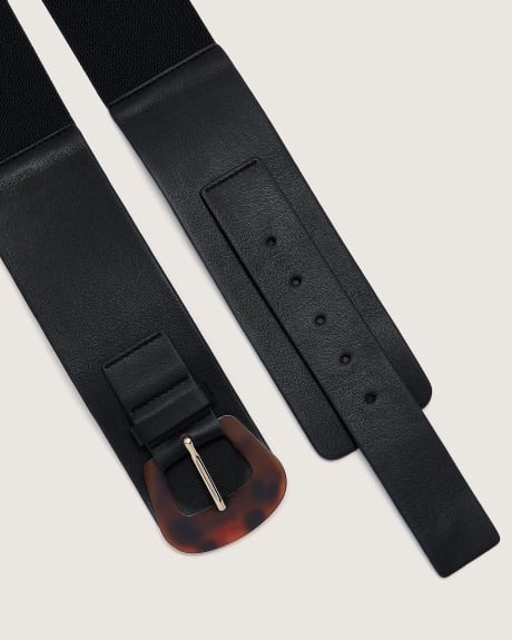 Stretch Faux Leather Waist Belt