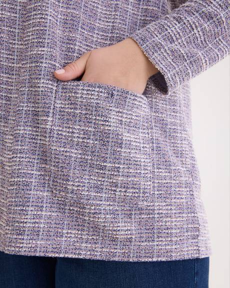 Long-Sleeve Knit Cardigan with Pockets