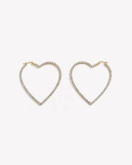 Glittery Heart Shape Hoop Earrings