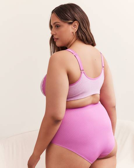 Front Closure Wireless Heather Cotton Bra with Lace Trims - ti Voglio