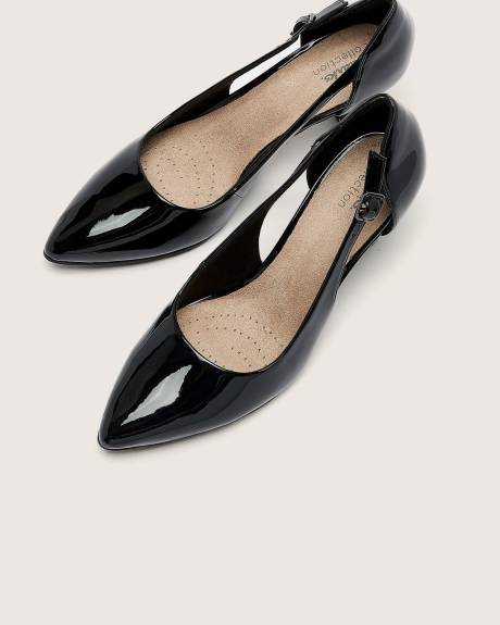 Wide Width, Kataleyna Rae Black Patent Pump Shoe Clarks Penningtons