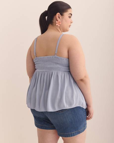 Blouse sans manches bimatière