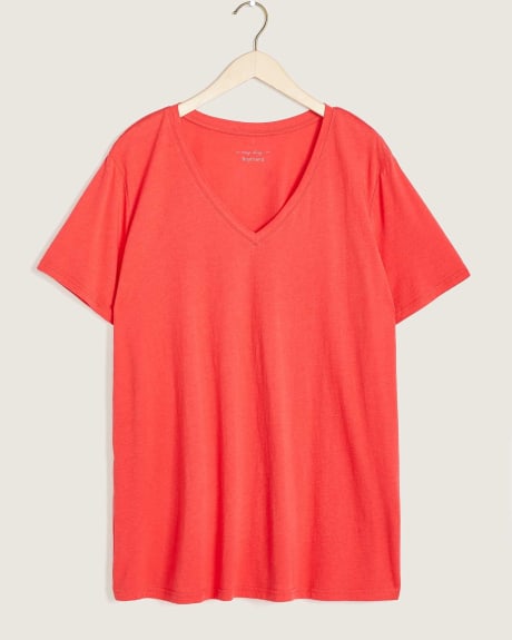 T-shirt coupe boyfriend à col en V - In Every Story