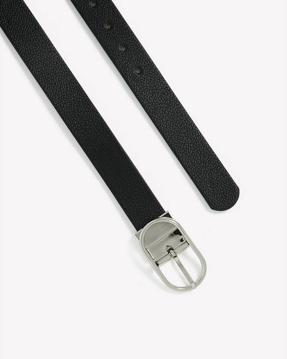 Reversible Faux-Leather Belt with Oval Buckle | Penningtons
