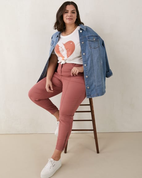 Printed U-Neck Boyfriend Tee