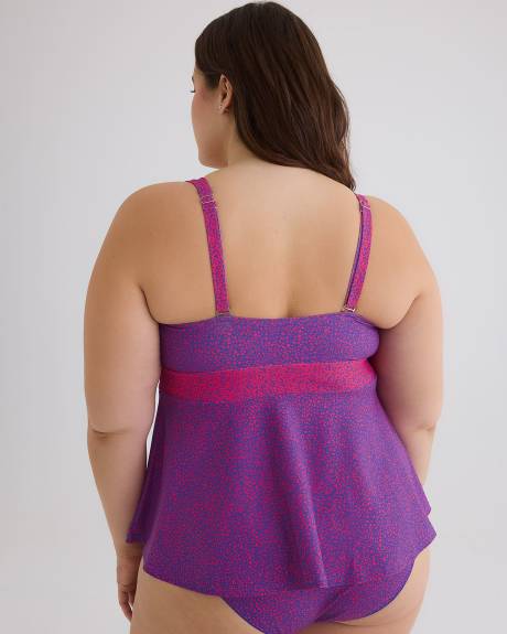Two-Tone Ruffled Tankini