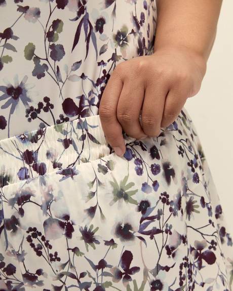 Pantacourt de pyjama fleuri en satin - Déesse Collection