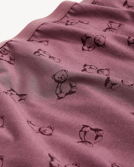 Dark Rose Cotton Brief with Teddy Bear Print - ti Voglio