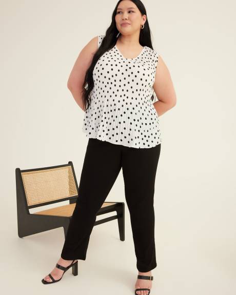 Responsible, Sleeveless A-Line Pleated Blouse