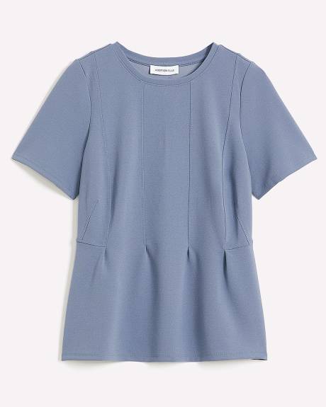 Fit and Flare Knit Top with Seam Details - Addition Elle