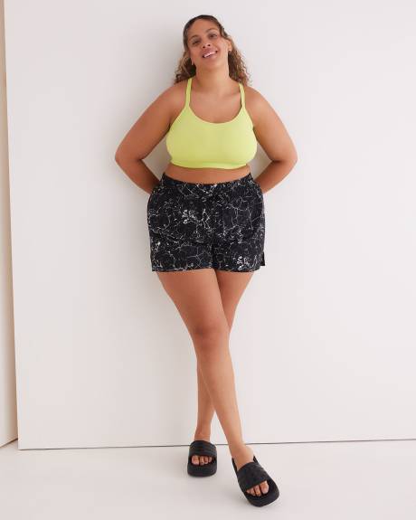 Solid Shadow Stripe Tankini with Fooler Crop Bandeau - Active Zone