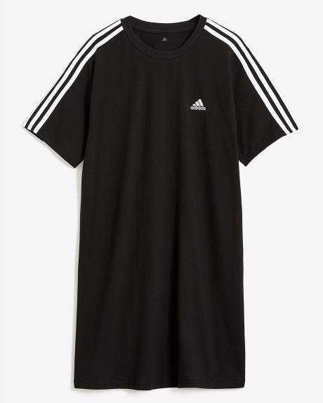 Black Cotton Boyfriend T-Shirt Dress - adidas