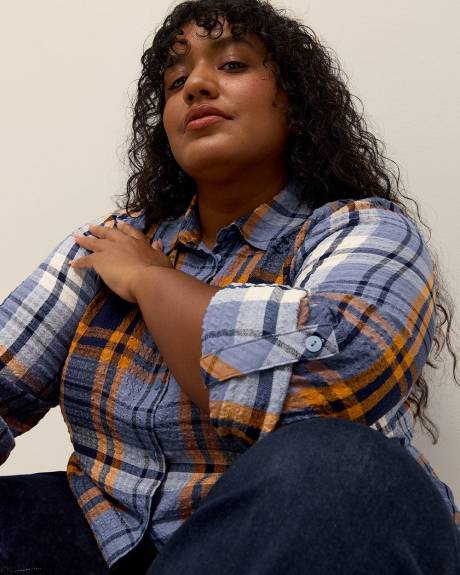Plaid Buttoned-Down Tunic Shirt