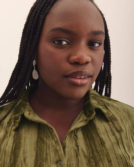 Velvet Buttoned-Down Shirt