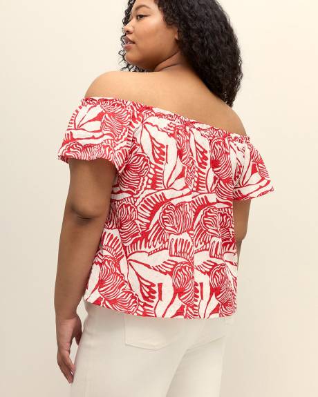 Off-Shoulder Top with Flutter Sleeves
