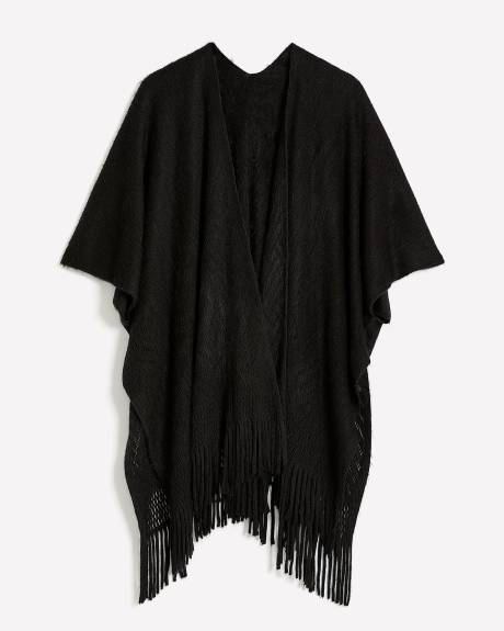 Châle en tricot avec franges