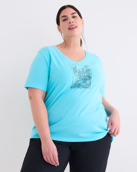 Bluebird Day Relaxed V-Neck Tee - Columbia