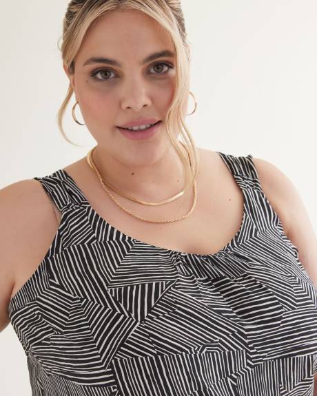Blouse évasée à bretelles larges, tissu responsable