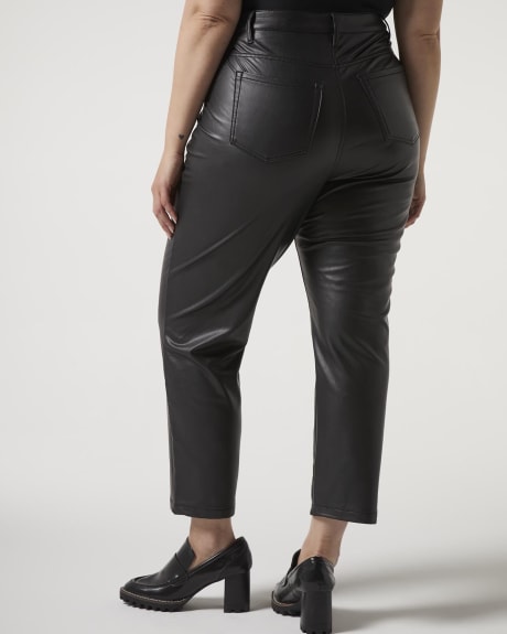 High-Waisted Straight-Leg Faux Leather Pant - Addition Elle