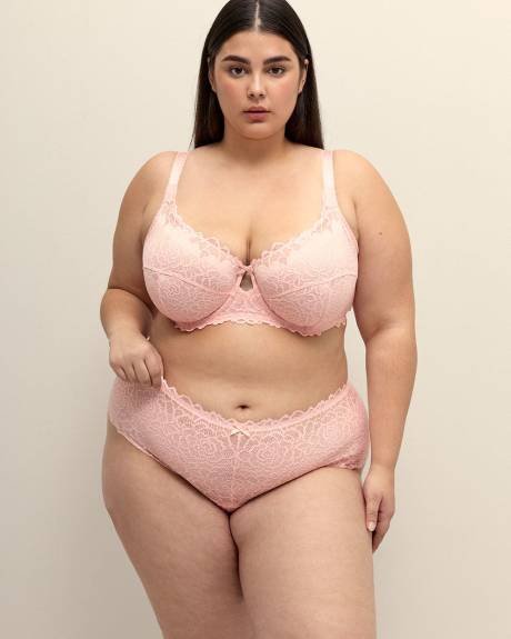 Pink Lace Full Brief - Déesse Collection