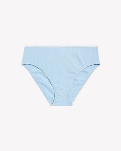 Culotte échancrée unie en coton côtelé avec dentelle - ti Voglio