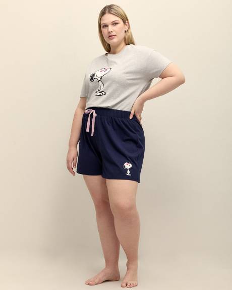 Short boxer de pyjama bleu avec imprimé de Snoopy - ti Voglio