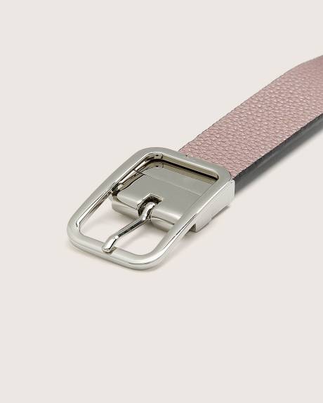 Reversible Faux Leather Denim Belt