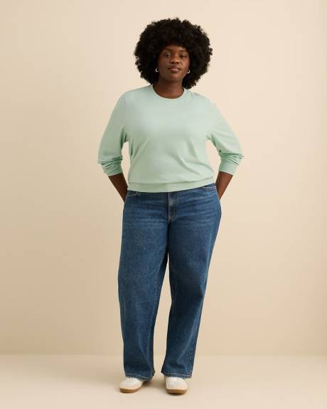 Boyfriend-Fit Crew Neck Sweatshirt - PENN. Essentials