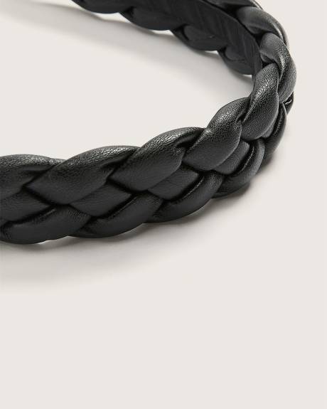 Faux Leather Braided Headband