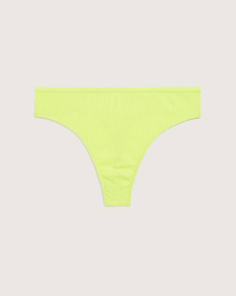 Culotte tanga côtelée, verte - ti VOGLIO