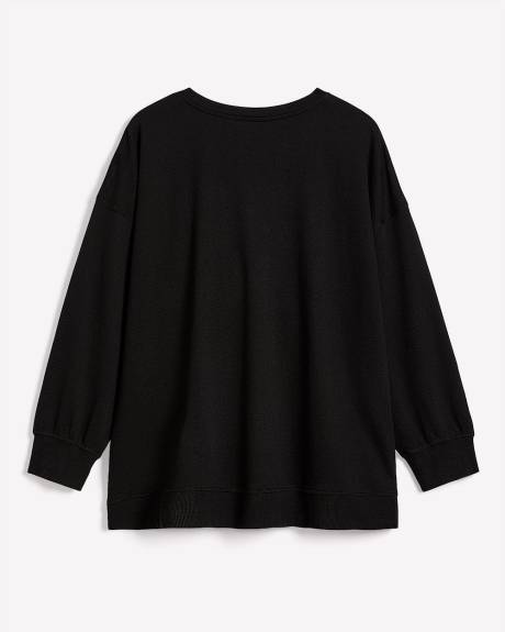 Black Crewneck Sweatshirt with Grinch Print