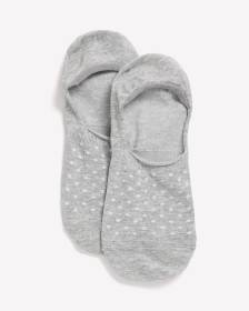 Grey Mini Dotted Sneaker Socks