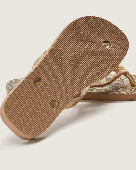 Regular Width, Flip Flop Sandals With Metallic Strap - Havaianas