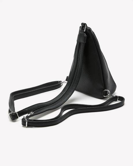 Sac &agrave; bandouli&egrave;re en faux cuir noir