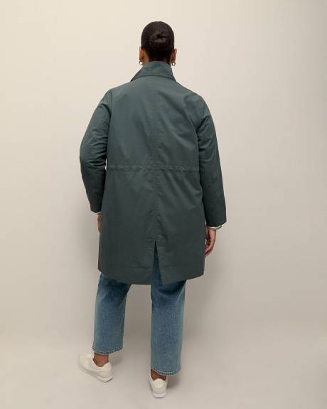 Manteau imperméable long à capuche